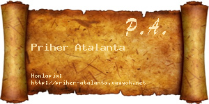 Priher Atalanta névjegykártya